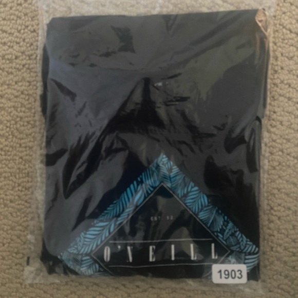 O’NEILL Tropical Black & Blue Short Sleeve Tee Shirt Men L Large Standard Fit - Picture 6 of 6